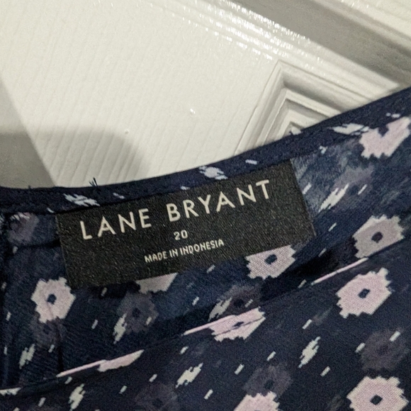 Lane Bryant Navy & Purple Geo Swing Double-Layer Chiffon Tank in Size 20 - Picture 8 of 10